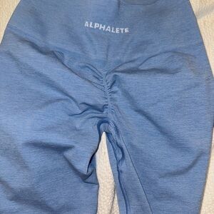 Alphalete Light Blue Ruched Seam Leggings